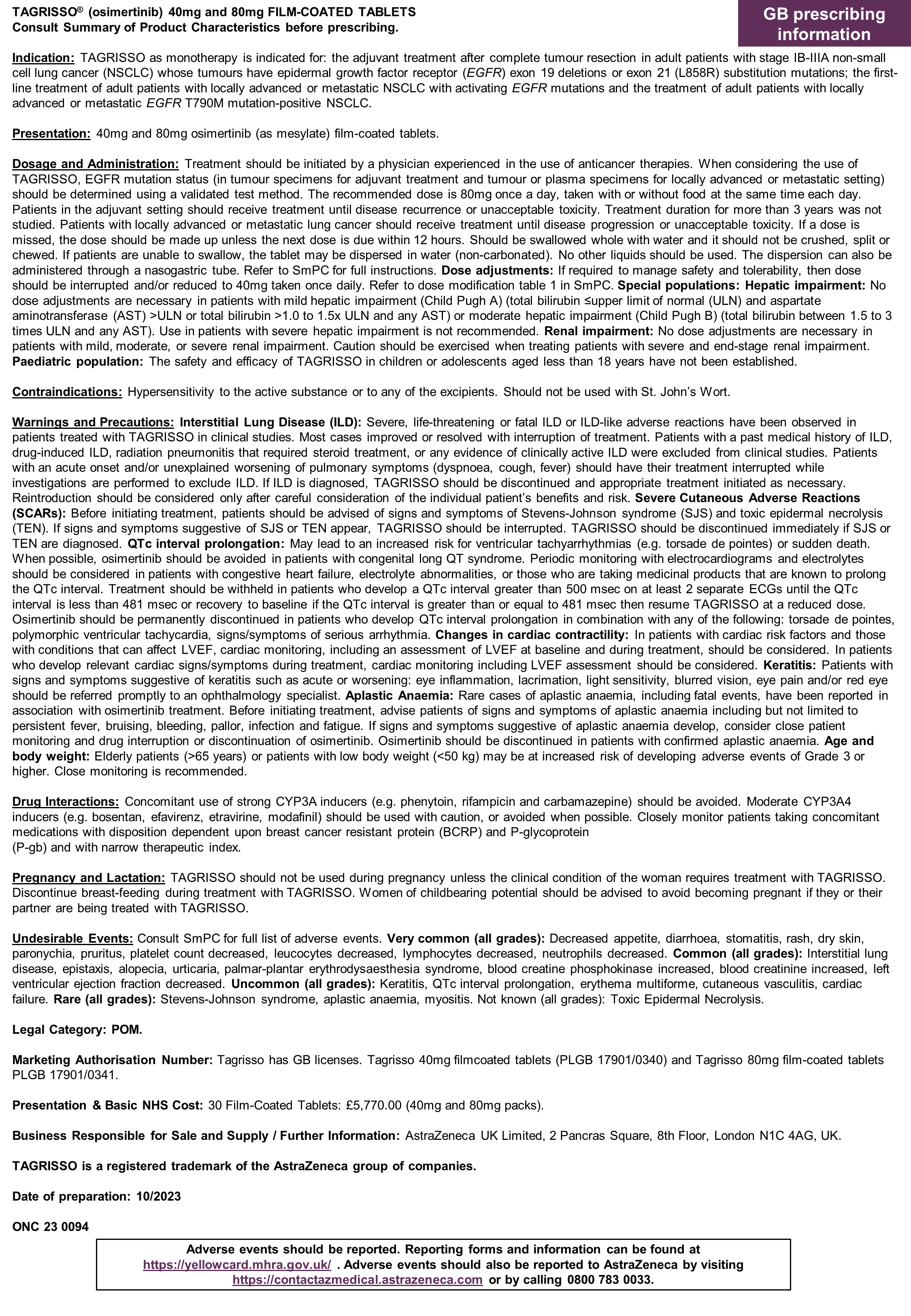 adaura info sheet